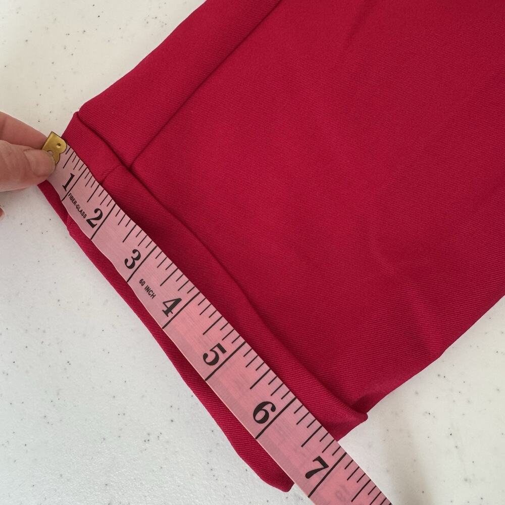 LOFT Devin Slim Pants Women's 8 Petite Red Tie Waist Straight Leg Stretch Cuffed - Picture 13 of 13